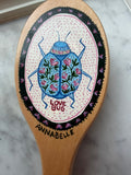 Love Bug - Hand Painted Wooden Hairbrush