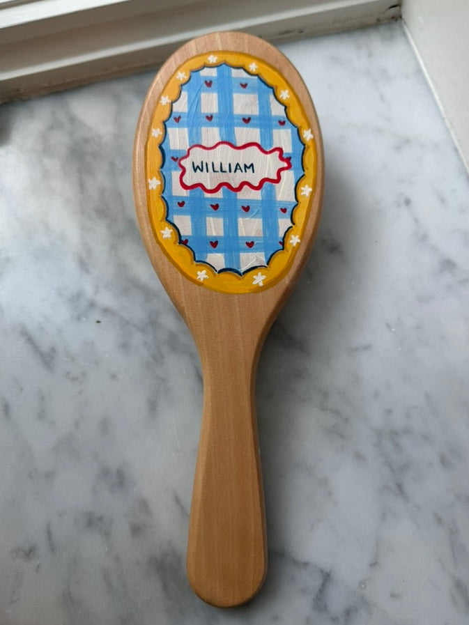 Hand Painted Wooden Hairbrush