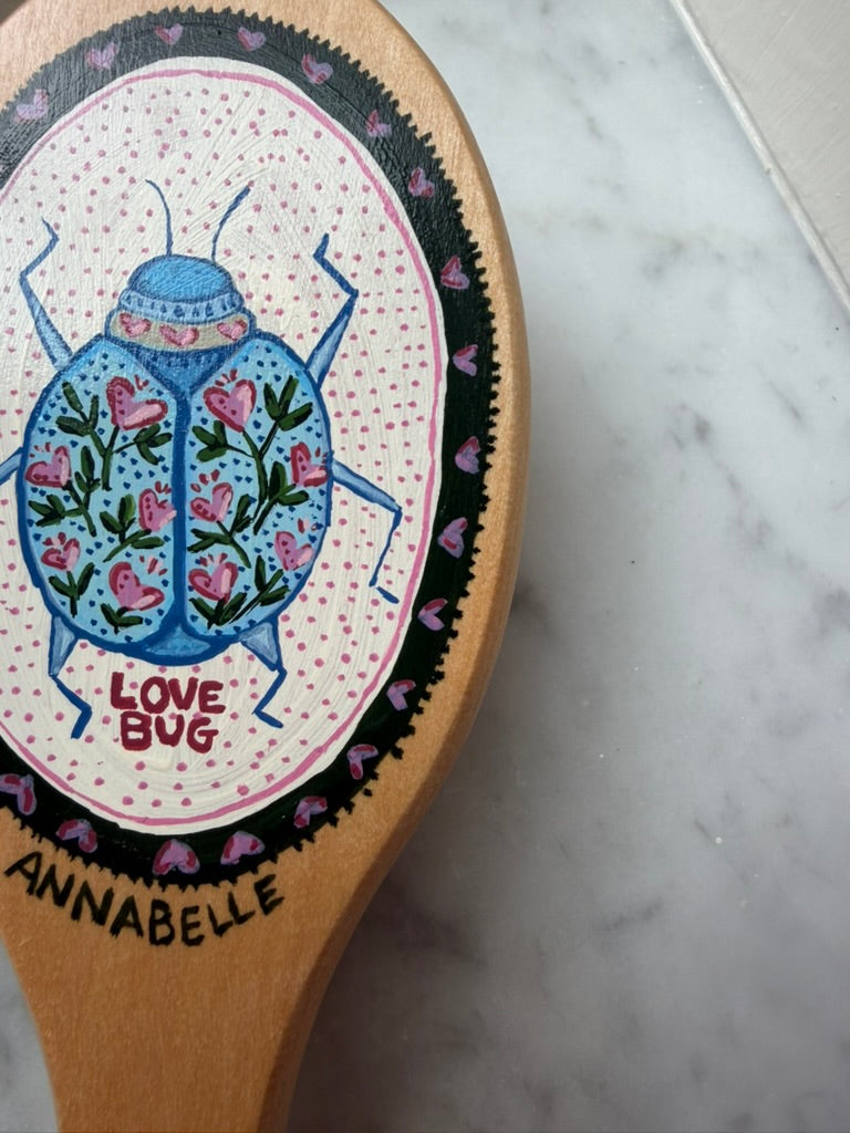 Hand Painted Wooden Hairbrush