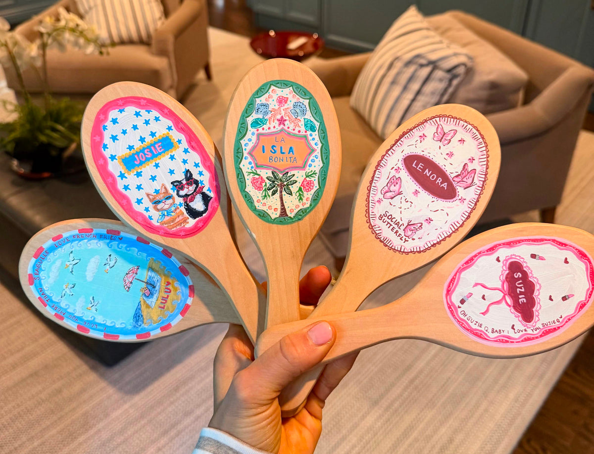 Hand Painted Wooden Hairbrush