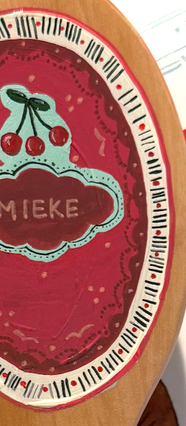 Oui Mon Cherie- Hand Painted Wooden Hairbrush